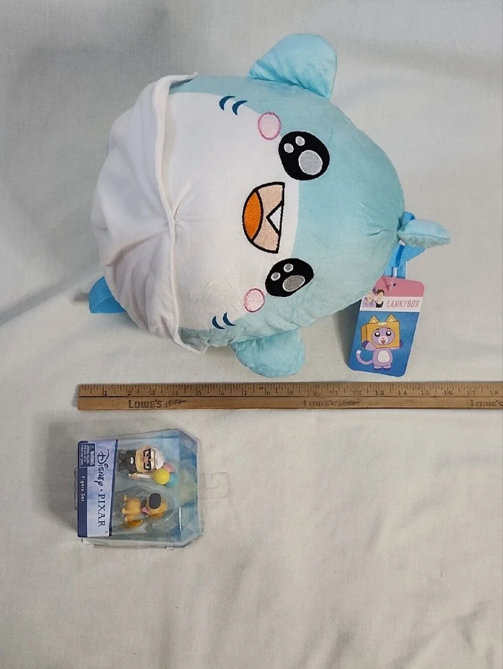 Blue Shark Plush Backpack with Pixar 